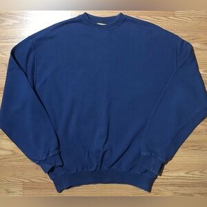 Vintage 90s Atletica All Cotton Sweatshirt Mens M Navy Blue Crew Made in USA